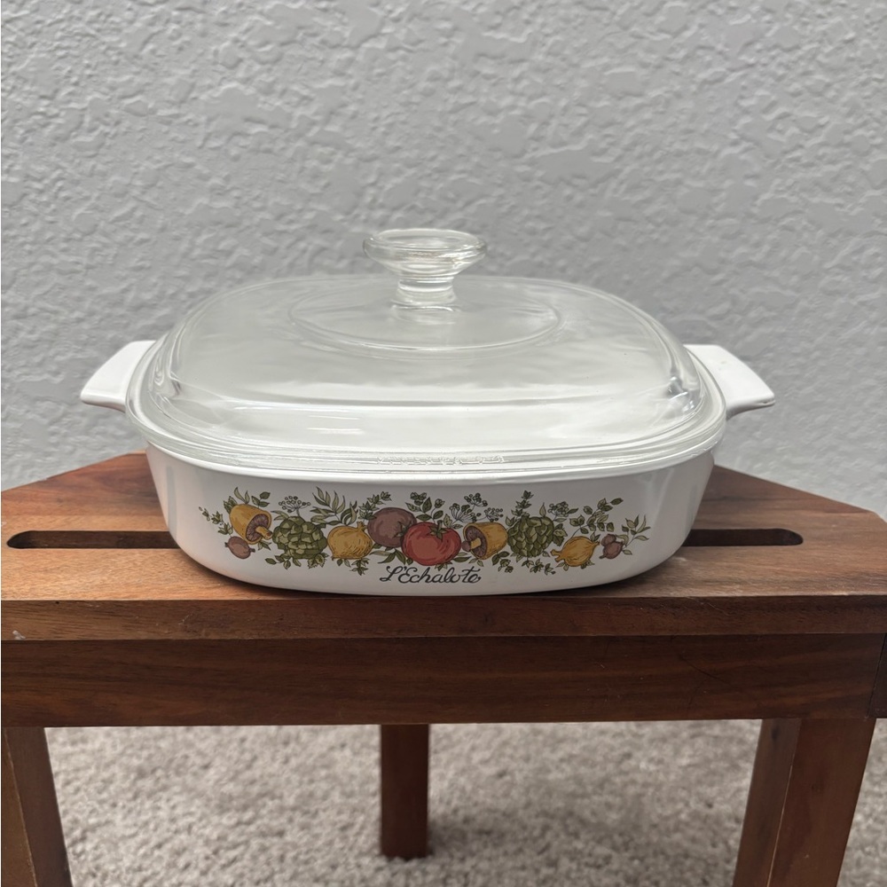 Vintage Corning Ware Spice of Life “Casserole with Glass Lid 8x8x1 3/4